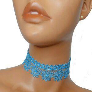 Blue Lace Choker, Date Night Choker, Prom Choker, Bridesmaid Necklace, Chokers